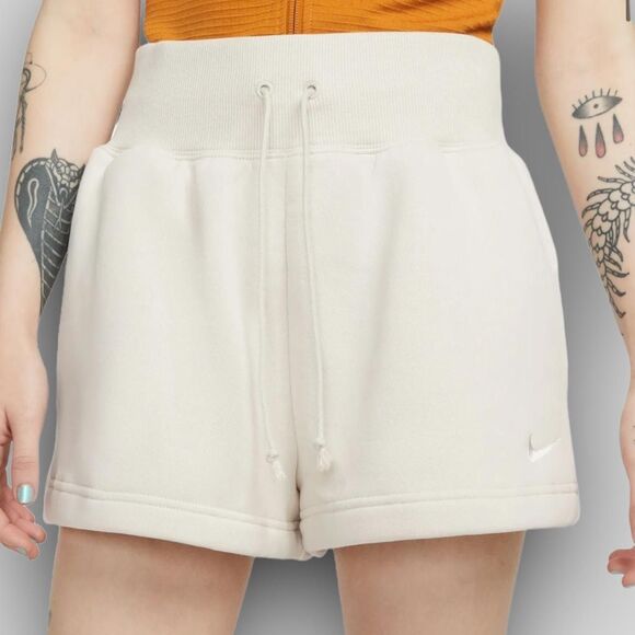 Nike Pants - Nike Sportswear Phoenix Fleece Shorts Womens Small Beige High-Waisted Loose NWT